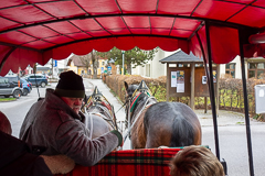Blick aus der Kutsche vor der Abfahrt