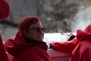 Andrea lacht! Auf nem Boot!