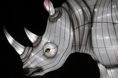 Das lebensgroße Nashorn von der Seite